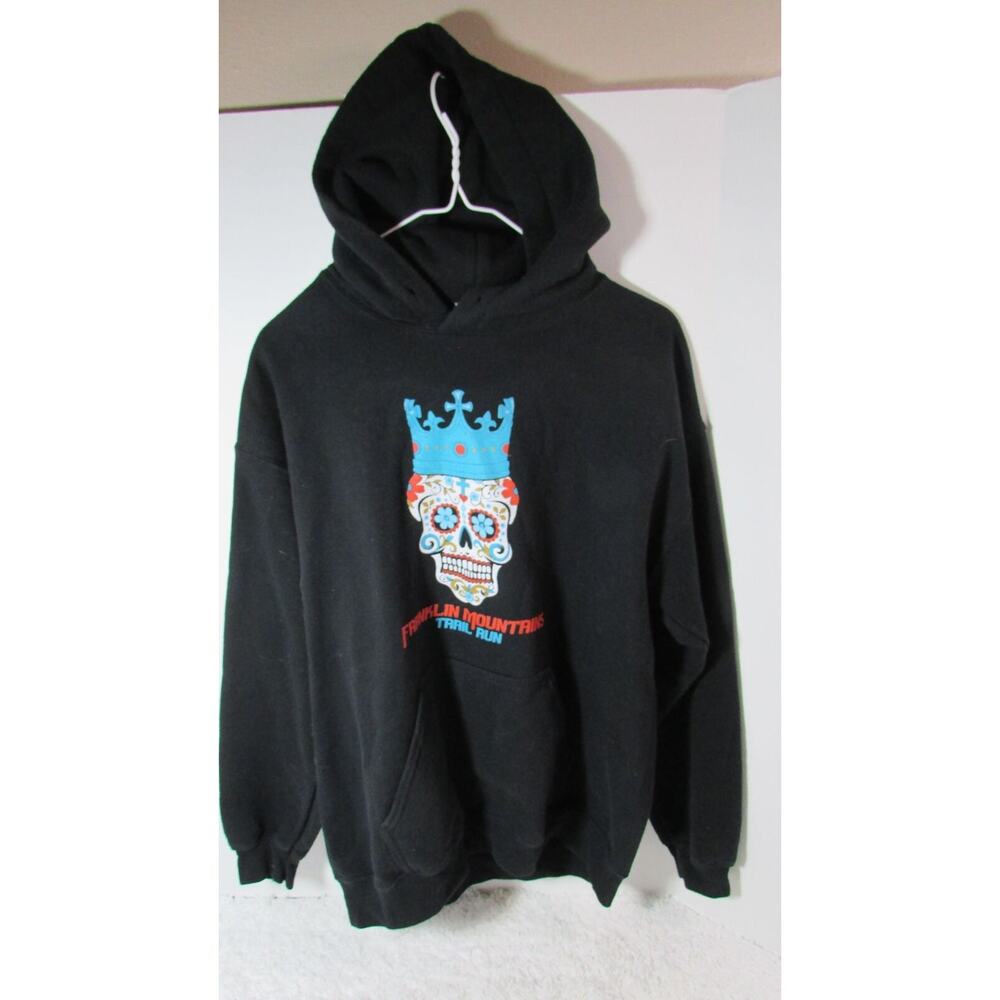 franklin mountain trail run day of the dead skull with crown Medium hoodie
